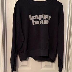 NWOT WOMENS OLD NAVY Black Happy Hour Sweatshirt